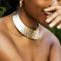 Collar Gordo Punk IngeSight.Z Para Mujer En Aleación De Hierro Color Oro Exagerado Torques Abiertos Estilo Áfricano Joyería De Verano - details 3