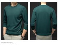 Camiseta De Manga Larga Para Hombre De Otoño Primavera Estilo Casual Sólido Calidad Superior Tops Básicos Clásicos Para Hombres - details 16