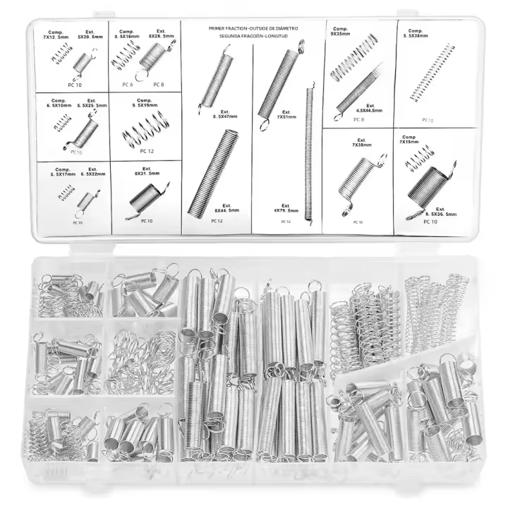 Juego De 200 Piezas De Resorte De Tensión Y Compresión En Caja Conjunto De 20 Tamaños Para Metalworking Accesorios De Herramientas De Jardín - 1