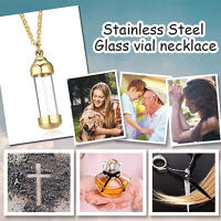 Collar De Vidrio Transparente Con Corazón De Acero Inoxidable Botella De Perfume Urna De Cremación Pendiente Para Mujeres Recuerdo - details 5