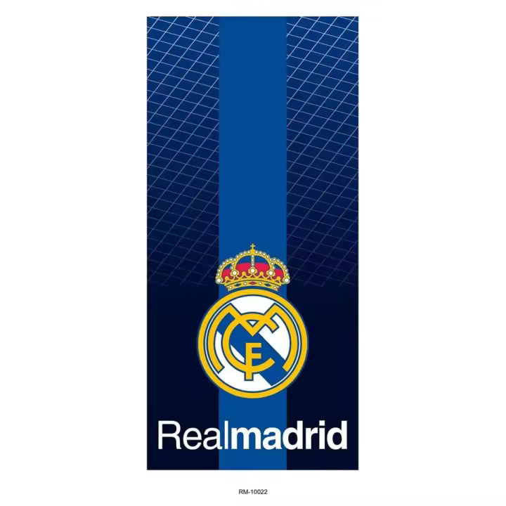 Toalla de Playa Estampada, Modelo NW1384,100% Poliéster Microfibra, 70x140cm, Color Azul, Licencia Real Madrid - 1