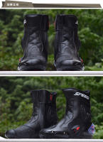 Botas De Motocicleta Para Hombre Y Mujer Microfibra Cuero Anticolisión Protección De Tornillo Moto Racing Botas Cortas A004 - details 4