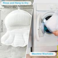 Almohada de baño de spa de lujo con tecnología de malla de aire 4D, hipoalergénica, ventosa antideslizante, soporte para cuello y espalda, secado rápido, lavable a máquina, accesorio de baño relajante de regalo - details 8