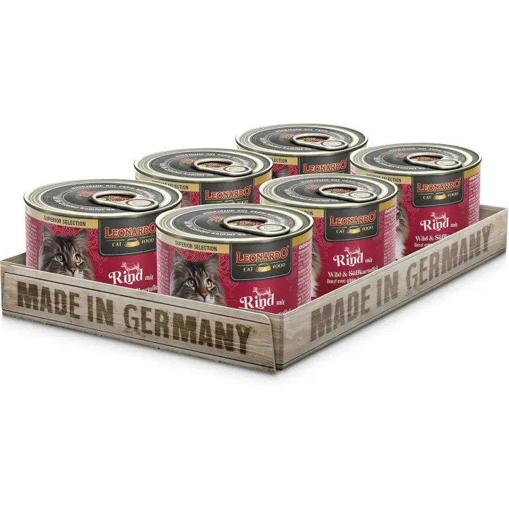 LEONARDO Superior Selection - Comida húmeda para gatos adultos, sin cereales, sin azúcar (packs de 6 latas) - 1