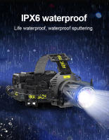 Linterna Frontal LED Recargable USB De Alta Potencia Con Sensor XHP300 Para Pesca Y Caza Luz De Mano Con Ajuste De Ángulo De 90° IPX6 Impermeable - details 17