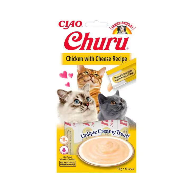 Churu GATO Receta de Pollo con Queso (12 uds. de 4 x 14 g) - 1