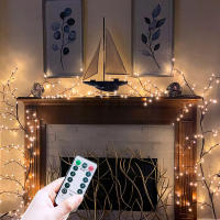 Luces De Vinas De Sisal USB Con 72/96 LEDS 8 Modos Luz Caliente Para Decoración De Paredes Habitaciones Cocinas Tiendas De Café Navidad Y Halloween - details 1