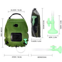 Bolsa De Ducha Solar Portátil De 20L Verde Militar Para Camping Y Exteriores Bagaje De Baño Y Aseo Equipamiento De Camping - details 1