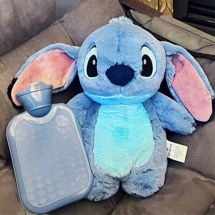 Botella De Agua Caliente De Peluche Extra Grande Disney Stitch Para Mujeres Cálido Mano Regalo Para Novia Invierno - 1