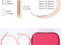 Juego De 13 Pares De Agujas De Tejer En Bambú Círculas QJH (2.75mm-10mm) Un Gran Regalo Para Los Enthusiasts Del Tejer - details 9