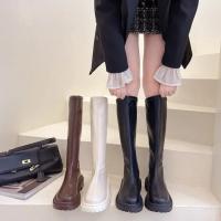 Botas Largas Para Mujer Con Forro Polar Zapatos De Caballero De Otoño E Invierno Européicos Y Americanos Talla 42 - details 34