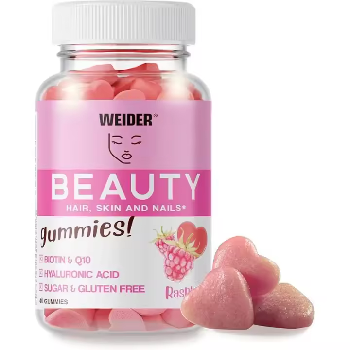 ¡BEAUTY (40 GUMMIES) RASPBERRY - Weider  Fácil de tomar  Sin azúcar - 1