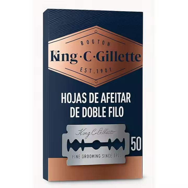 Gillette King C.  hojas de afeitar de doble filo barba, para hombre, 50 unidades - 1