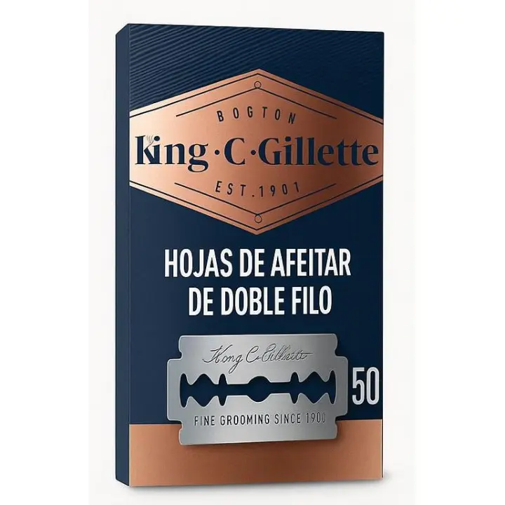 Gillette King C.  hojas de afeitar de doble filo barba, para hombre, 50 unidades - 1