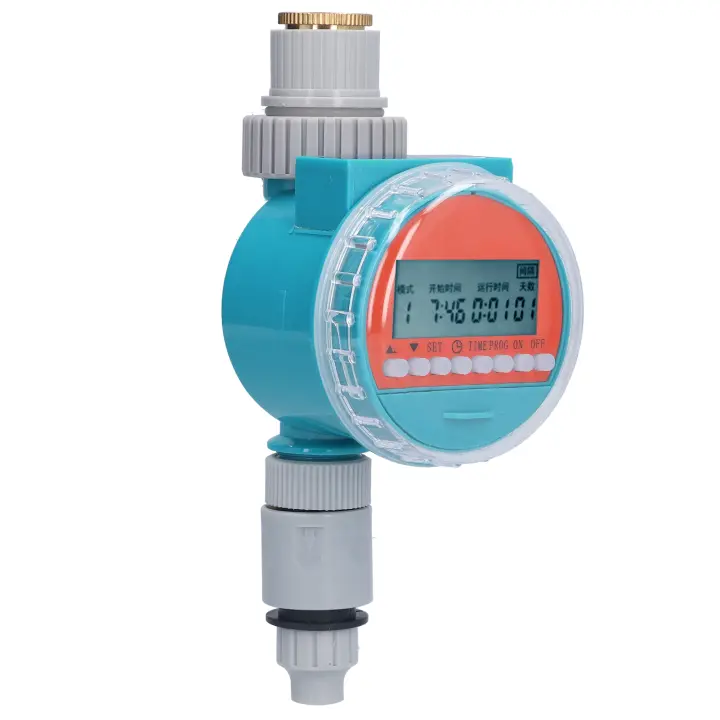 Temporizador de agua LCD G1‑1/4 Temporizador de riego por pulverización automático con panel solar para balcón y patio - 1