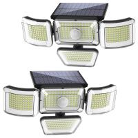 Luces Solares Con 278LEDs 4 Cabezas Ajustables Y 3 Modos De Iluminación IP65 Impermeables Para Seguridad Exterior Jardín - details 2
