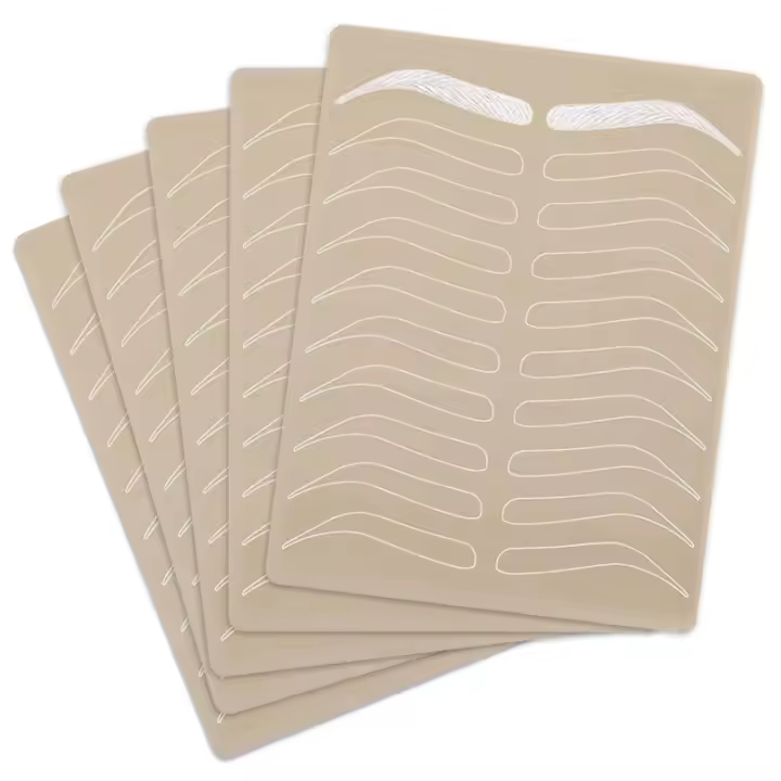 5pcs Piel De Práctica Para Microtejido De Cejas Simulación De Maquillaje Permanente Suministros De Tatuaje PMU Para Entrenamiento De Cejas - 1