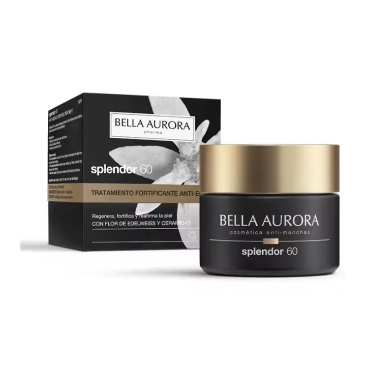 Bella Aurora Splendor 60 Crema Facial de Día Antiedad +60 años SPF 20 Con Flor de Edelweiss, Ácido Hialurónico y Activos Antimanchas 30ml - 1