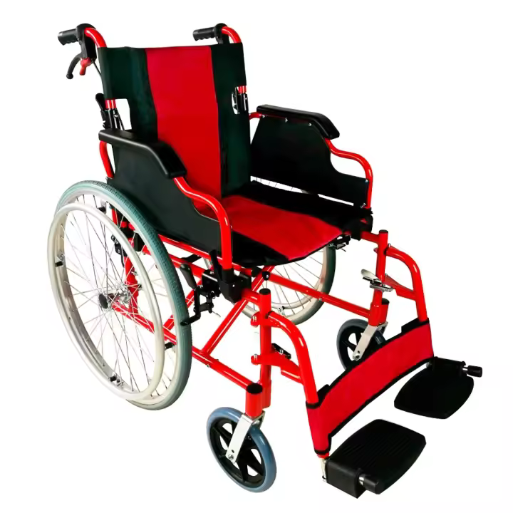 Mobiclinic® Silla de ruedas plegable Aluminio Doble sistema de frenado Reposapiés abatibles y extraíbles Reposabrazos abatibles Respaldo partido Asiento 44 cm Ortopédica Ultraligera - 1