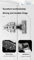 2 Pcs Hinges De Acero Inoxidable Hidráulico Amortiguador Para Puertas De Armarios Cocina Muebles Silencioso Y Suave Cierre - details 12