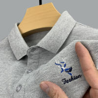 Camisa Polo Casual Para Hombres Con Bordado Manga Larga Color Sólido Moda Top Antiarrugas Para Verano - details 7