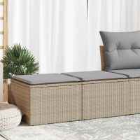 vidaXL Set sofás jardín y cojines 2 pzas ratán sintético acacia beige en color beige y crema/Gris/Marrón y más | acolchados duraderos para sofás de jardín terraza exterior - details 6