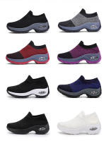 Calcetines Deportivos Casuales Para Mujer Zapatillas De Moda Con Suela Gruesa Y Almohadilla De Aire Tacón Inclinado Zapatos De Rock - details 0