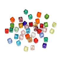50pcs/lot Perlas De Cristal Transparente Cuadradas Para Manualidades Joyería Cadena De Teléfono Accesorios Espaciador Collar - details 2