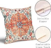 Simia Rug Vintage Sofá Funda De Almohadilla Rusty Coral Floral Throw Pillow Set 2 piezas Decoración rústico para el hogar Sala de estar Dormitorio Colchón at Aire Libre - details 1