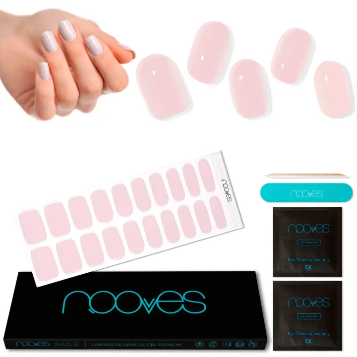 NOOVES NAILS Láminas de Uñas de Gel Precurado Premium - Tender Rose - Rosa  Tiras De Uñas De Gel Semicurado Pegatinas Uñas Semipermanente en Gel Gel Nail stickers Uñas de gel Pegatinas - 1
