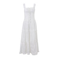 Vestido Largo Elegante De Mery Con Espalda Descubierta Y Aros En Malla Halter Sin Mangas Para Mujer Verano 2024 Sexy Y Club - details 7