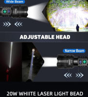 Nueva linterna de luz potente recargable con pantalla digital, láser blanco, LED, iluminación exterior, linterna recargable con zoom multifunción - details 5