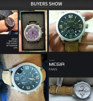 Reloj De Pulsera Deportivo De Lujo Para Hombre MEGIR Con Dial De 48mm Cuarzo Resistente Al Agua De Leather Calendario Cronógrafo Moda Y Casual - details 1