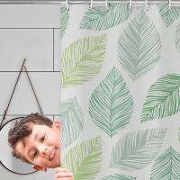 Cortina de Ducha,Impermeable y Resistente al Moho Cortinas de Baño de Hojas Verdes, Cortina Ducha Verde 180 x 200cm - details 4