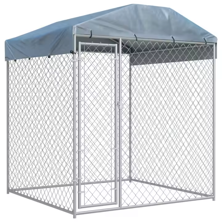 vidaXL Perrera de exterior con toldo 193x193x225 cm - 1