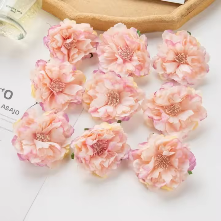 100pcs Flores Artificiales De Paeonia En Silicio Para Decoración De Hogar Jardín Bodas Festivales Arreglo De Bouquet DIY - 1