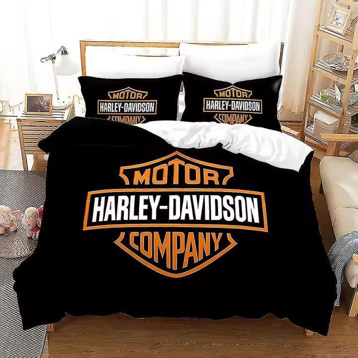 HD02 3D Impreso Harley-Davidson Ciclos Funda Nórdica Cubierta Del Edredón Funda de Almohada 2/3 Unids Juego de Cama - 1