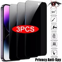 3pcs Protector De Pantalla De Vidrio Templado Para iPhone 11 12 13 14 15 pro Max Anti-Spy Compatible Con iPhone 14 15 - details 0