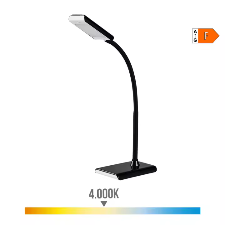 Edm Flexo Led Sobremesa 7w 400lm 4000k Color Negro 9x13x33cm - 1