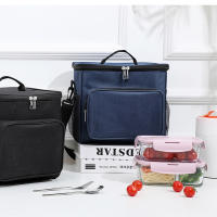 Bolsa De Almuerzo Grande De Tela Oxford Reforzada Portátil Con Aislamiento Para Picnic Al Aire Libre Estudiante Bolsa De Comida - details 15