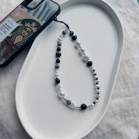 Cadena De Teléfono Con Corazón Y Perlas En Negro Y Blanco KKBEAD Amuleto Anti-Malédito Encanto De Joyería Para Teléfonos Cadena De Móvil Para Mujeres - details 0