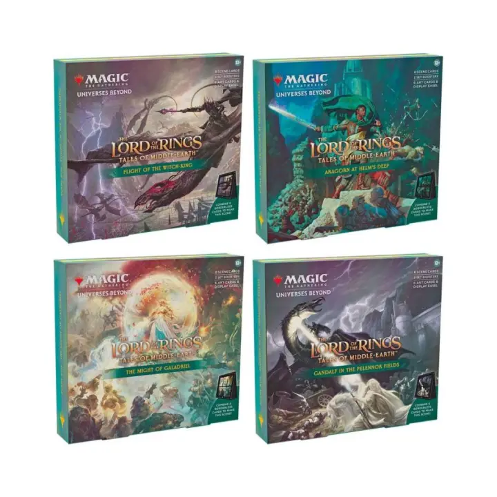 Caja de cartas magic the gathering lord of the rings tales of middle earth cajas de escena 4 unidades inglés - 1