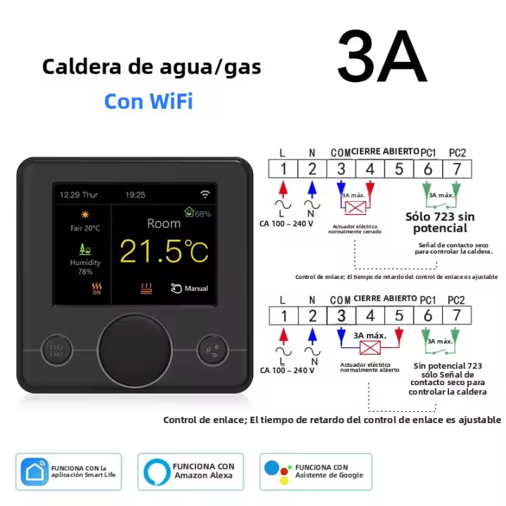 Termostato Inteligente Tuya Para Piso Eléctrico Calentamiento De Agua Y Boilero Gas Controlador De Temperatura Underfloor Compatible Con Alexa Y Google Assistant - 1