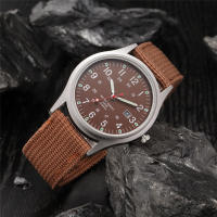 Reloj De Cuarzo Para Hombre Negro Con Correa De Nylon Militar Deportiva Moda Cuadro De Numeros Arábigos Clavija De Hebilla - details 10