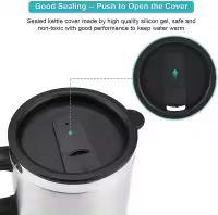 Travel Mug Taza Termo Electrica Acero Ixidable 400 ml 12V con Cargador de Mechero de Coche Termo Electrónico de Viaje - details 4