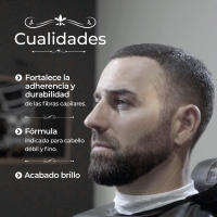 Barber Shop Europe - Kit Fijador + Optimizador - Spray Fijador de Fibras Capilar - Enriquecido con aceite de ricino - Especial para cabello débil - Optimizador de la primera línea de cabello - details 2