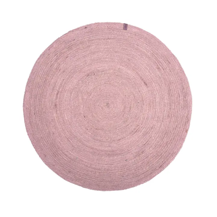 Alfombra Vintage Unicolor Parentesi Quadra, Rosa - Decoración para el Hogar, Alfombra Redonda de Yute Hecha a Mano - 1