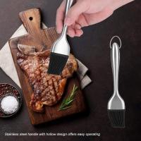 Cepillo de aceite de barbacoa resistente al calor cepillo de pastelería de silicona herramienta de asado con mango de acero inoxidable para hornear, 20cm - details 3
