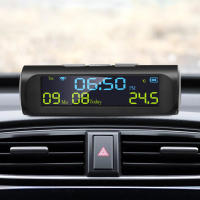 Reloj Digital Para Coche AN01 Con Fecha Día Temporada Y Temperatura Interna Medidor De Voltaje Recargable Con Solares - details 1
