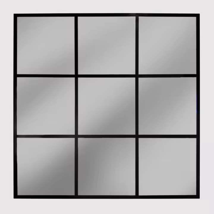THEROSE - Espejo Ventana Negro 120x120cm Espejo Industrial - 1